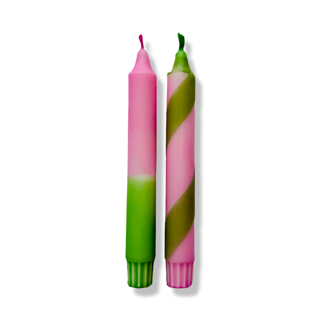 Dinerkaarsen Set - Pink Bloom