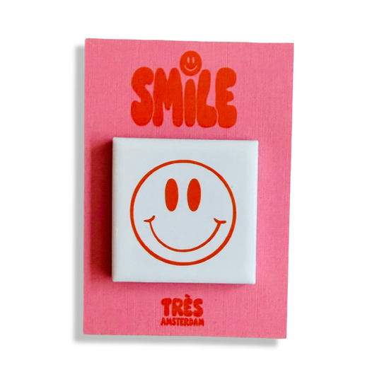 Mini Wens Tegeltje - Smile (Oranje)