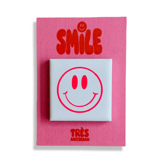 Mini Wens Tegeltje - Smile (Neon Roze)