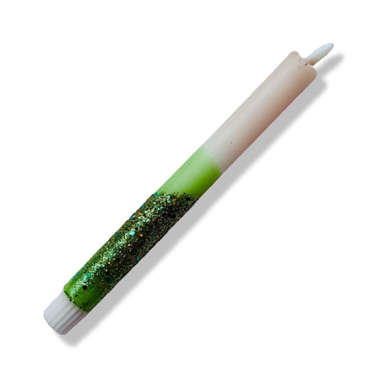 LED Dinerkaars Dip Dye Sparkle - Groen/ Beige/ Glitter