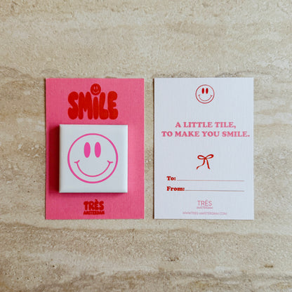 Mini Wens Tegeltje - Smiley - Set van 3