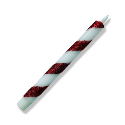LED Dinerkaars Candy Cane Glitter - Rood