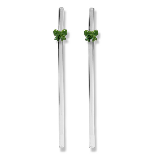 Bow Straws Set van 2 - Matcha Green