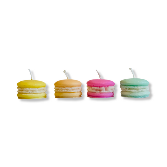 Macaron Kaarsjes - 4 Stuks