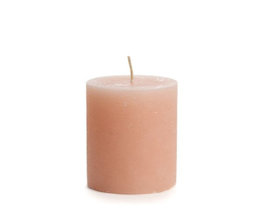 Rustieke Stomp Kaars - Roze - M (10x11cm)