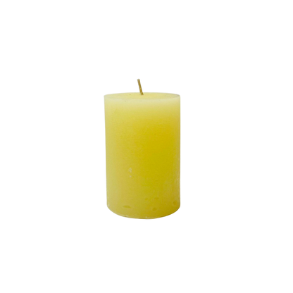 Rustieke Stomp Kaars - Geel - M (7x10cm)