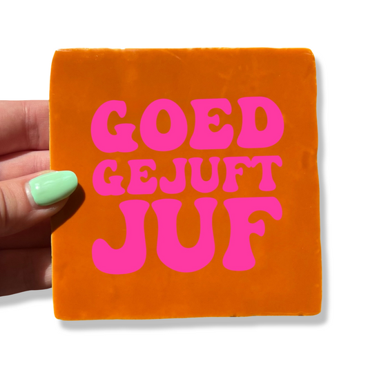 Tegeltje - Oranje (Kies Zelf de Opdruk)