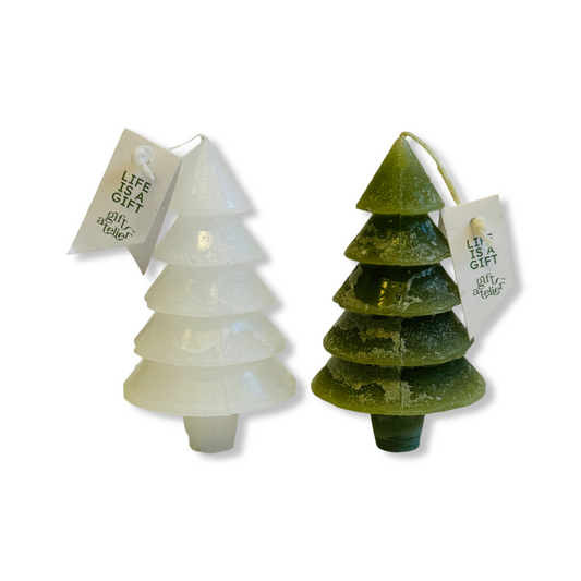 Kerstboom Kaars Fles - Groen of Wit