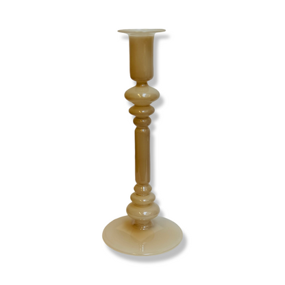 Glazen Kaarsenhouder - Beige