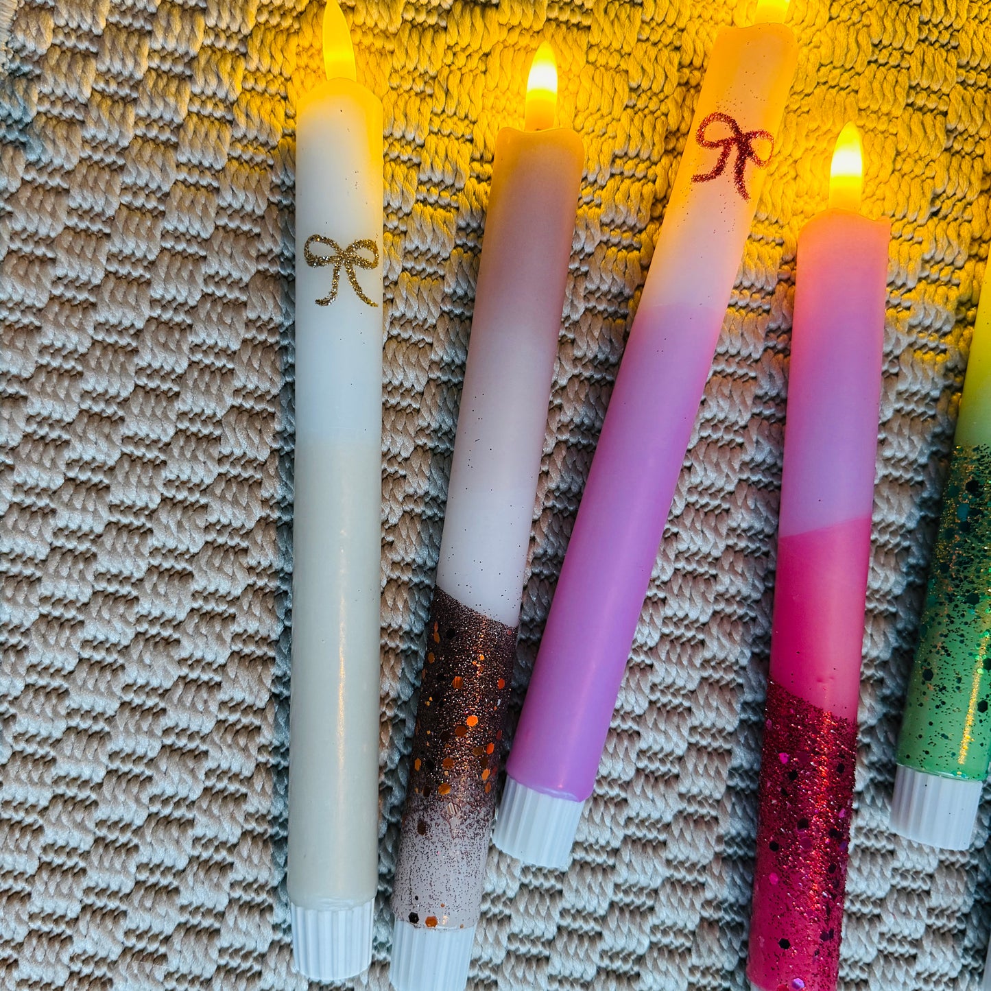 LED Dinerkaars Dip Dye Sparkle - Bruin/ Beige/ Koper Glitter