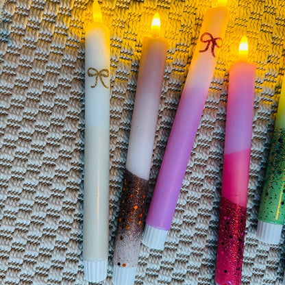 LED Dinerkaars Dip Dye Sparkle - Bruin/ Beige/ Koper Glitter