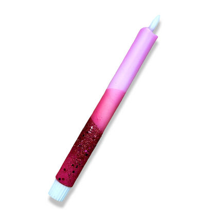 LED Dinerkaars Dip Dye Sparkle - Roze/ Rood/ Glitter