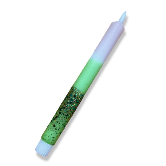 LED Dinerkaars Dip Dye Sparkle - Groen/ Beige/ Glitter