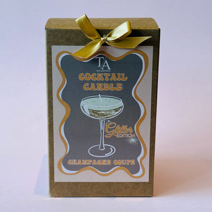 Cocktail Kaars - Champagne Coupe - Glitter Edition
