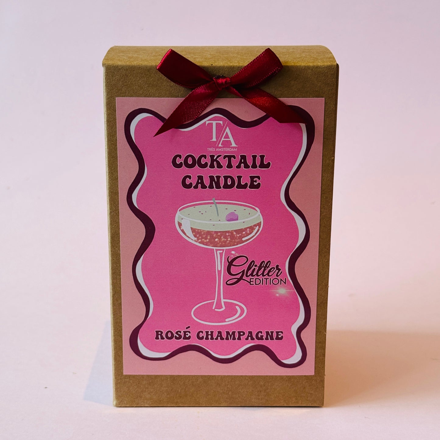 Cocktail Kaars - Rosé Champagne - Glitter Edition