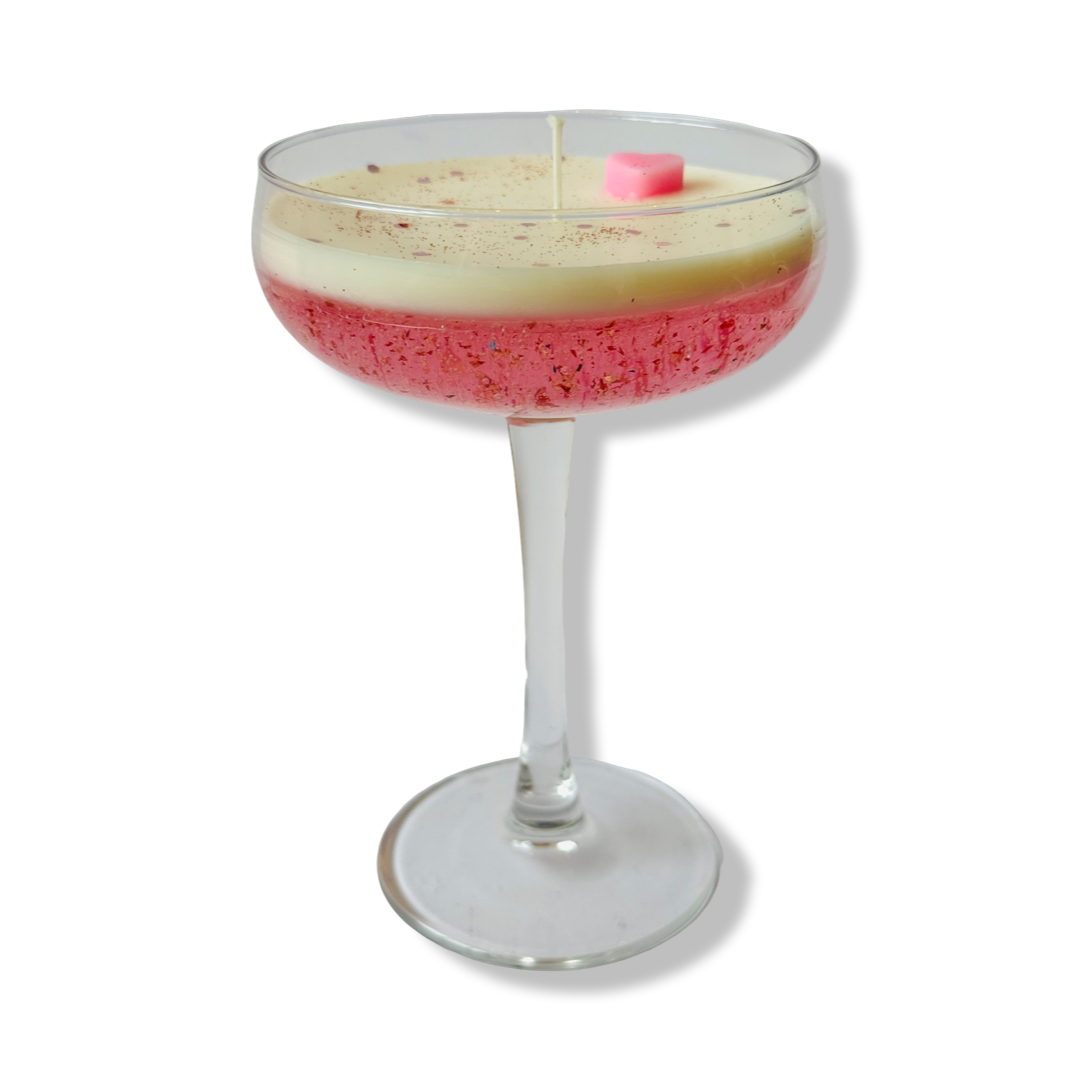 Cocktail Kaars - Rosé Champagne - Glitter Edition