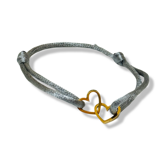 Armband Satijn - Infinity Hart - Goud