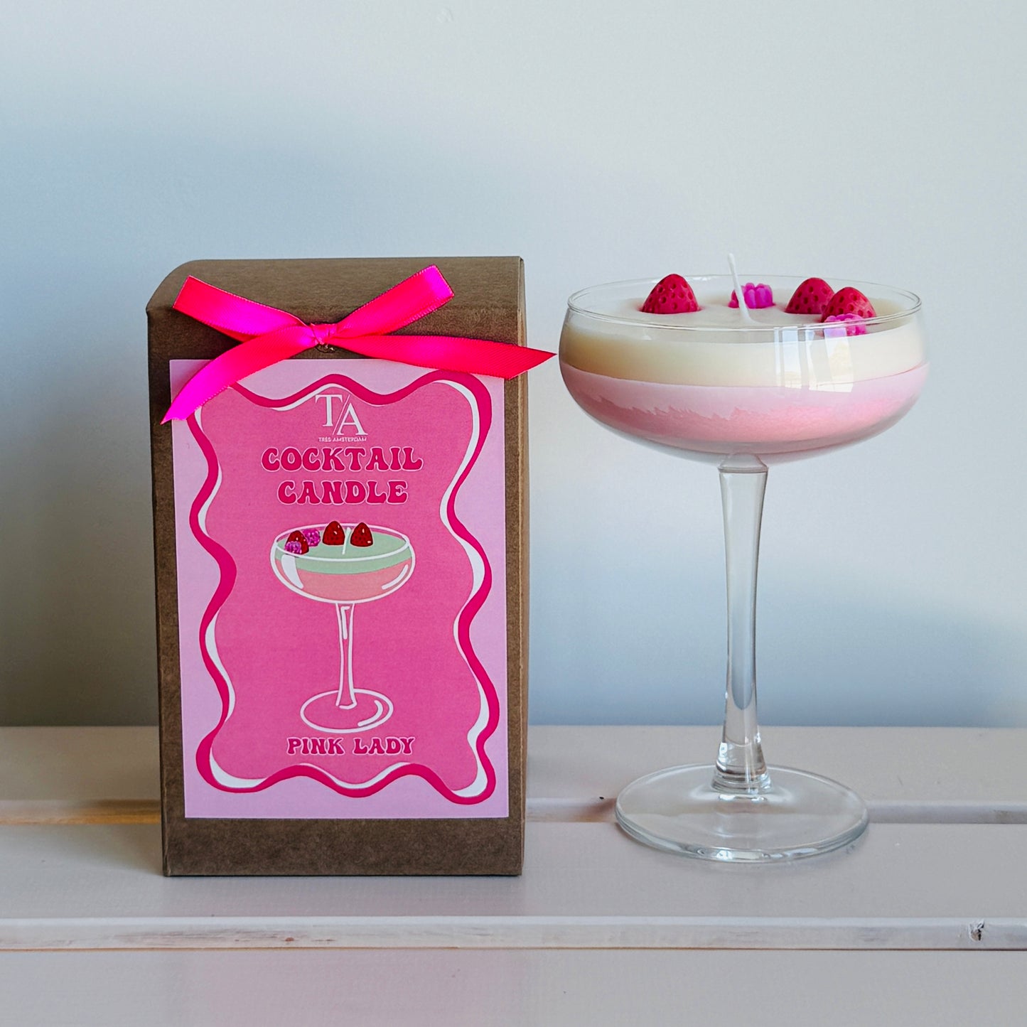 Cocktail Kaars - Pink Lady