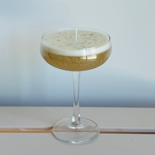 Cocktail Kaars - Champagne Coupe - Glitter Edition