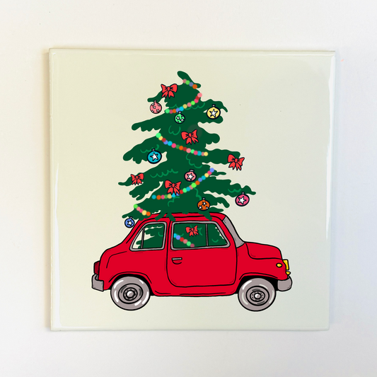 Tegeltje - Xmas Car