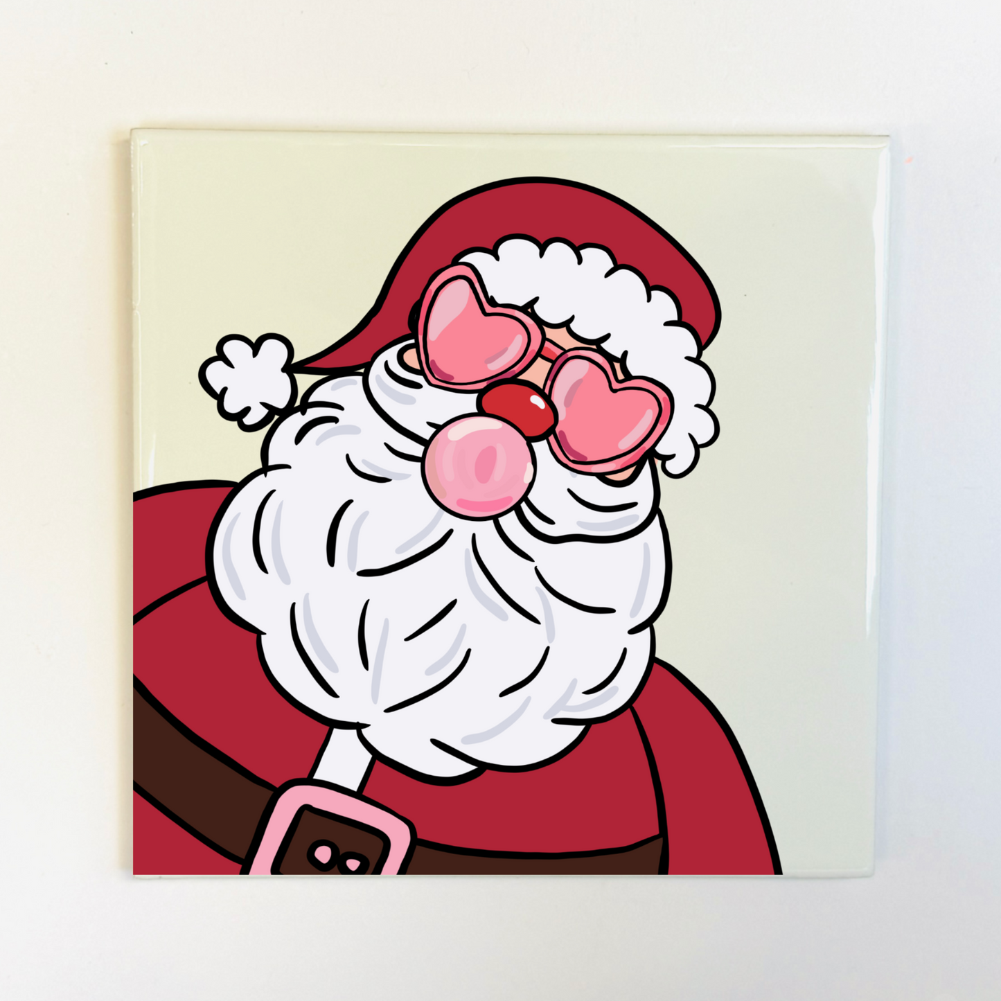 Tegeltje - Cool Santa