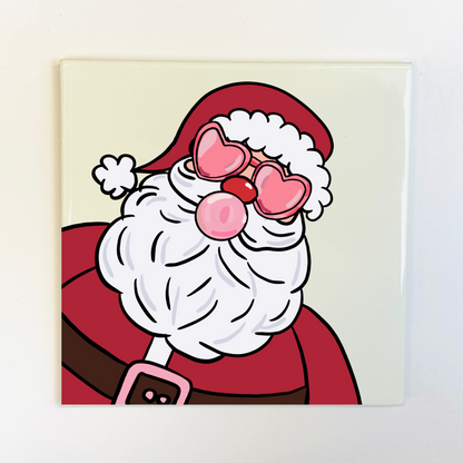 Tegeltje - Cool Santa
