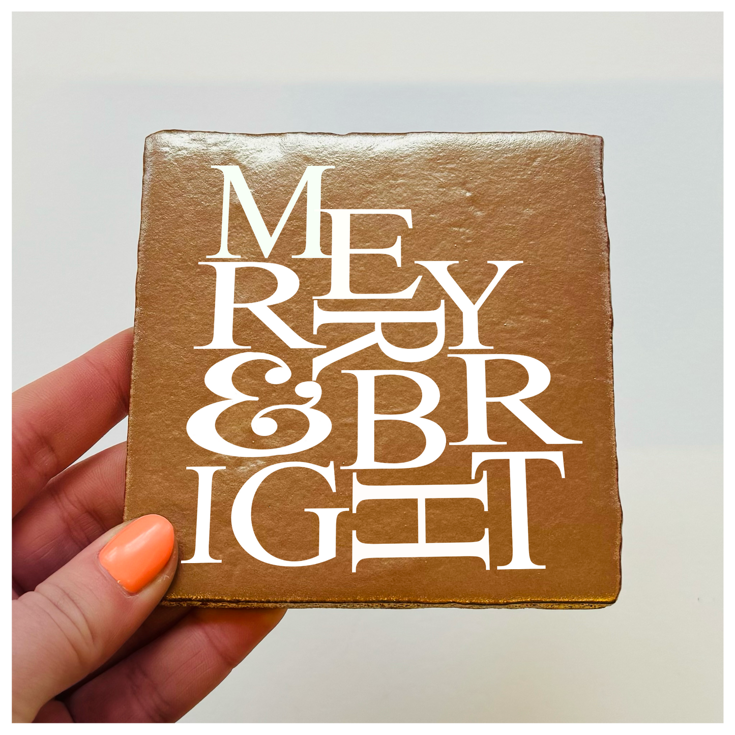 Tegeltje - Metallic Koper/ Goud (Kies Zelf de Opdruk)