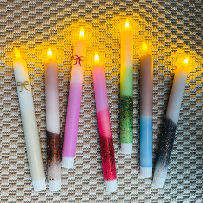 LED Dinerkaars Dip Dye Sparkle - Roze/ Rood/ Glitter